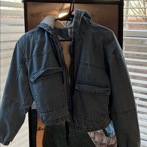 Jean coat/jacket with fluff inside